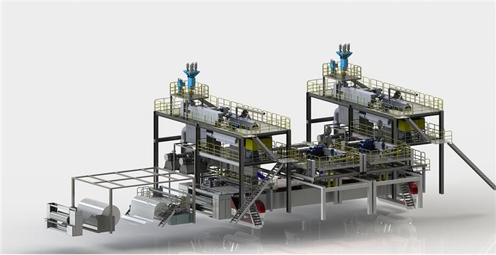 SMMS紡熔非織造布生產(chǎn)線（四模頭）