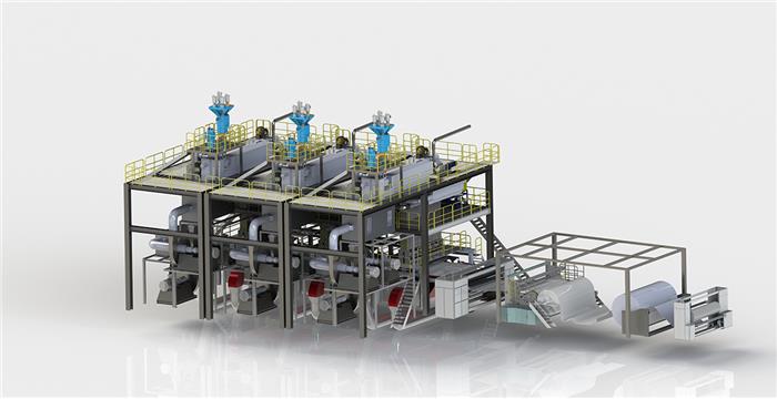 SSS紡粘非織造布生產(chǎn)線（三模頭）